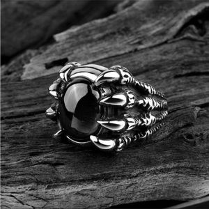 NEW Dragon Claw Vintage Large Black Men's Alloy Ring